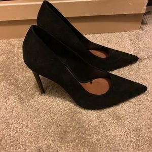 Zara faux suede black heels size 38
